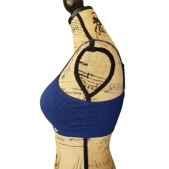 Women's Sports Bra Large Seamless Comfort Bralette Navy Blue Large NWOT - Picture 3 of 7